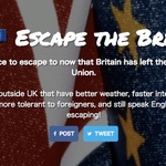 英国EU離脱を受けて英国民の移民先を提案してくれるサービス「Escape the Brexit」